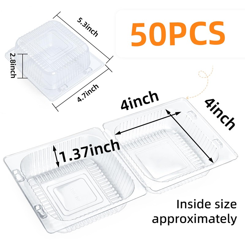 Evnlo 50 Count Clear Plastic Containers with Lids for Food,