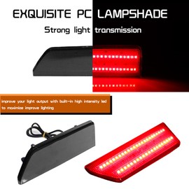 Tonsya For 2016 2017 GMC Terrain Bumper Reflector Tail Lights Brake Stop & Rear Fog Lamps Smoked Lens 23454652, 23454653 GM1184115C, GM1185115C