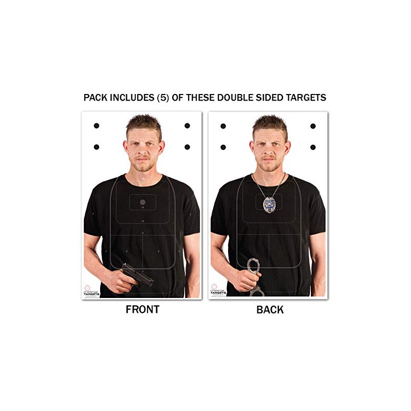 Challenge Targets Shoot/No-Shoot Target Assortment - 25PK (White Paper, 23"