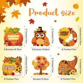 Outus 24 Pcs Religious Jesus Thanksgiving Crafts for Kids Autumn Harvest Crafts Kids Pumpkin Craft Stickers Fall and Thanksgiving DIY Crafts Hanging Ornaments for Thanksgiving Classroom Activities