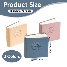 3PCS Portable Mini Pocket Sketchbook – Travel Watercolor Sketchbook – Tiny Square Artist Journal Notebook – Small Watercolour Paint Pad for Drawing, Painting, Journaling and Sketch Practice