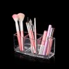 eKsdf Cosmetic Organiser Transparent Acrylic Cosmetic Brush with 3 Compartments
