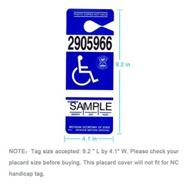 Handicap Placard Holder - Ultra Transparent Disabled Parking Permit Placard Protective Holder Cover with Large Hanger by Tbuymax (Set of 2)