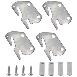 bociloy 4PCS Heavy Duty Wood Bed Rail Hook Plates, Universal Metal Brackets for Headboard Footboard Connection, Bed Frame Replacement Parts with Pins for Wooden Furniture Assembly