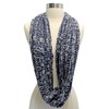 Navy Blue Two-Tone Knit Soft Infinity Scarf