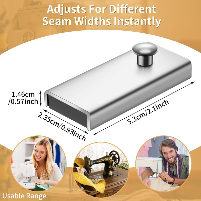 Grevosea 2 Pieces Magnetic Seam Guide, Sewing Machine Attachments Metal
