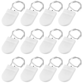 AOICRIE 12PCS 1X 3V CR2032 Battery Holder Coin Button Cell Battery Holder Case with ON/Off Switch Lead Wire Type (White)