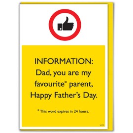 Brainbox Candy Funny Father's Day Card - Favourite Parents - Cheeky Joke Father's Day Cards - For Dad From Son And Daughter