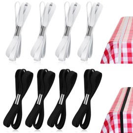 Riakrum Table Bungees Tablecloth Strap Band Tablecloth Bungee Cord to Hold Down Table Cloth for Outdoor Tables Kitchen Tables Picnic Camping Wedding Party (8, Widen Size)