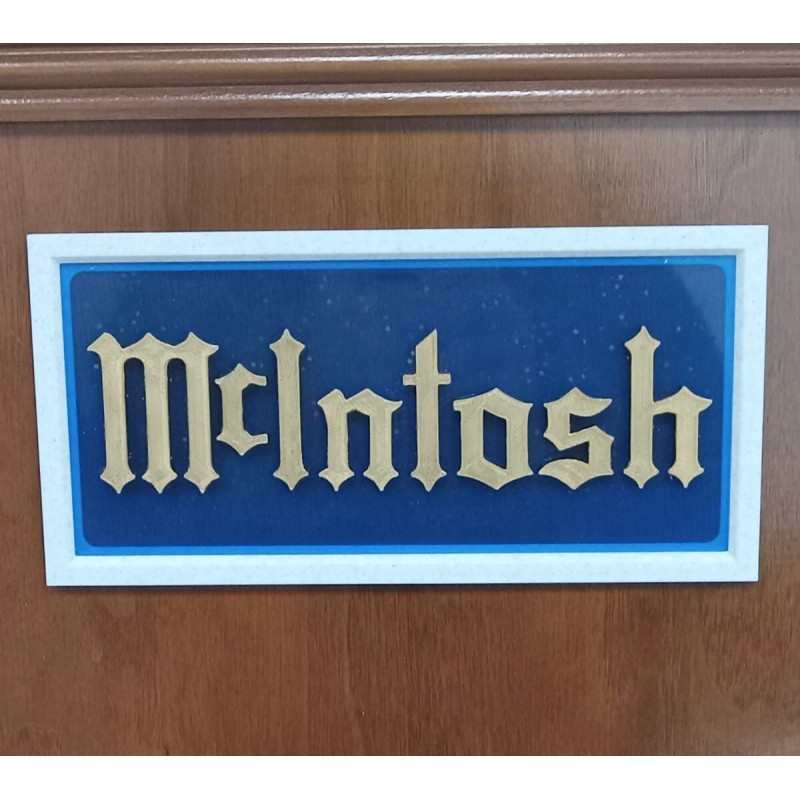 McIntosh Subdued Classical Design McIntosh Lettering Sign in Black on