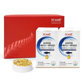 hiwel (200 days worth) Hi Well Premium Omega 3 Vitamin D small 300 capsules, 2 units / (200일분) 하이웰 프리미엄 오메가3 비타민D 작은 300캡슐, 2개