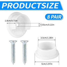 16 Clothes Rail Holders, Clothes Rail Holder, Solid Closet Pole Sockets, Plastic Wardrobe Tube Caps for Home, Clothing Store, Cupboard, 3.5 cm Rod Accessories