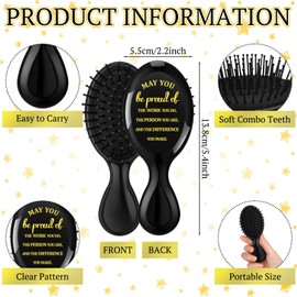 20 Pcs Mini Hair Brush Bulk Inspirational Thank You Gifts for Women Travel Detangler Hair Brush Appreciation Gifts Be Proud of Present for Employee Teacher Nurse Coworkers Graduate Mother's Day