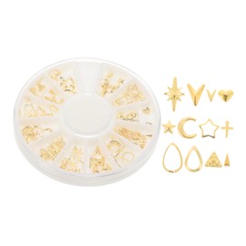 TEHAUX Metallic Nail Studded Decorations Rose Gold Rivet Nails 120 Pieces Set for DIY Nail Art