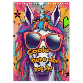 Cool pop art animals, US-Version (Wall Calendar 2026 DIN A4 Portrait), CALVENDO 12 Month Wall Calendar