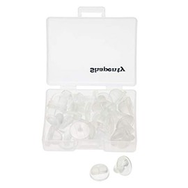 Shapenty 30PCS Butterfly Clutch PVC Rubber Pin Backs Keepers Replacement Uniform Badge Comfort Fit Tie Tack Lapel Pin Backing Holder Clasp (Clear)