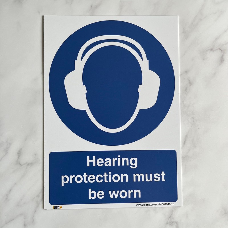 Hearing Protection Must Be Worn Sign - A4 Rigid Plastic