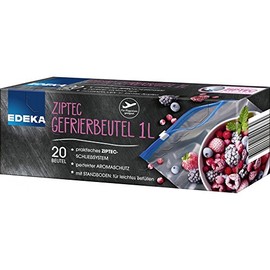 Zip Freezer Bags, Resealable, with Hermetic Zip, 1 Litre