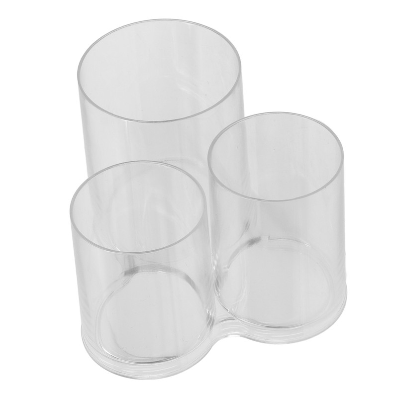 Clear Round Plastic Makeup Container Transparent Cylinder Makeup Brush Holder