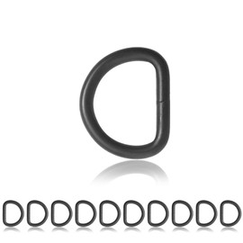 Ganzoo D Ring Made of Steel, Set of 10, Steel Ring 23 mm x 22 mm, Rustproof, Ideal for Working with Paracord 550, Welded Steel, Colour Black Anodised Brand