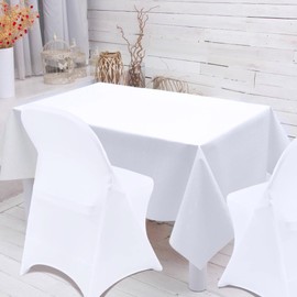 WASIRL Spandex Folding Chair Covers 1 PCS White Stretch Chair Covers Upgraded Universal Washable Fitted Chair Slipcovers Protector for Party, Wedding, Holidays, Banquet, Celebration (White)