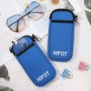 Hifot 2 Pack Double Soft Glasses Case with Carabiner Hook,