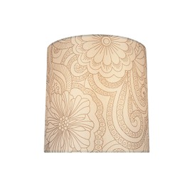 Aspen Creative 58305A, Drum Uno Lamp Shade, White & Grey, 8" Top x 8" Bottom x 8" Height, Slip UNO 33mm