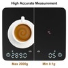 HUAJUN Mini-Kaffeewaage mit Timer und USB-Ladegerät, 2 kg/0,1 g, Espressowaage,