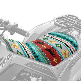 Dreaweet ATV Seat Cover Waterproof Outdoor Four Wheeler Accessories Native American Tribal Horse Seat Covers Universal Fits for Most ATVs Model Scrambler Foreman Rancher Sportsman