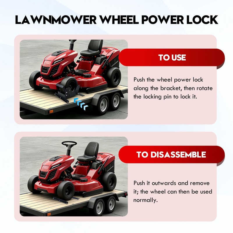 Large Lawn Mower Wheel Power Locker Adjustable Size 10.5"-16" Caster