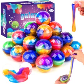 36 Pack Galaxy Slime Balls for Kids - Stretchy, Non-Sticky, Mess-Free Stress Relief Toys, Party Favors, Classroom Rewards, Goodie Bag Stuffers for Boys & Girls