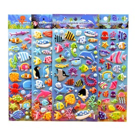 TOYANDONA 3D Puffy Stickers Craft Stickers for Children Toddlers Craft Scrapbooking Gift Decoration 4 Sheets