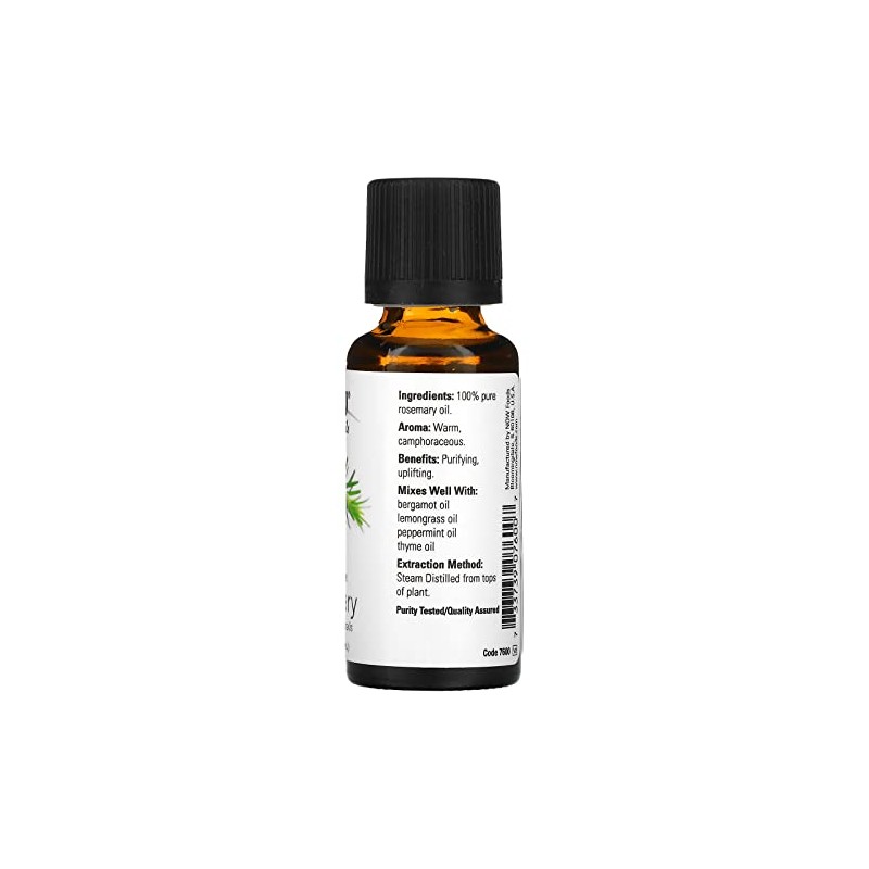 NOW Essential Oils, Rosemary Oil, Purifying Aromatherapy Scent, Steam Distilled,