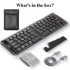 ANDLUCK Ultra-Thin Folding Wireless Keyboard,Silver Square Mouse
