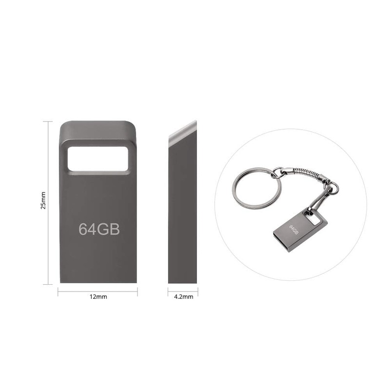 USB Stick 64 GB, Metal Memory Stick USB 2.0 USB