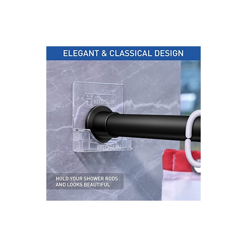 Adhesive Shower Curtain Rod Holder - Tension Curtain Rod Retainer