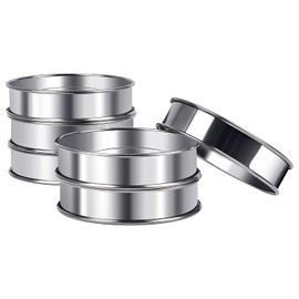 Sopito Crumpet Rings, 6PCS Double Rolled English Muffin Rings Stainless Steel Tart Rings for Baking, Round 4 Inches(10.5cm)