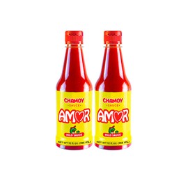 Amor Chamoy Sauce | Bittersweet flavor | 2,500 Scoville level | Enjoy it with fruits, veggies, snacks, and drinks | Kosher | 12 Fl Oz Bottles (Pack of 2)