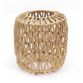 Pendant Classic Paper Rattan Boho Handwoven Wicker Lampshade Basket Lamp Shade for Living Room Kitchen Bedroom Restaurant Dining Room