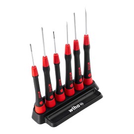 Wiha PicoFinish® 42990 Precision Screwdriver Set, Slotted, Phillips 7 Pieces Including Holder, Precision in the Head, Repair Kit for Model Making and Hobby