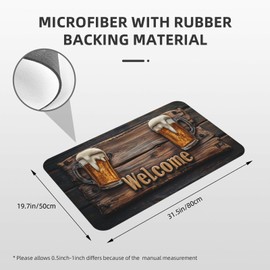 MA6GE8DE Tavern Beer Creative Floor Mat,Indoor Outdoor USE Welcome Doormat,Non-Slip,Absorbent,Dirt Resist,Entryway,Living Room,Man cave,Kitchen Decor Carpeting,Vintage Art Rug 20x32 inch