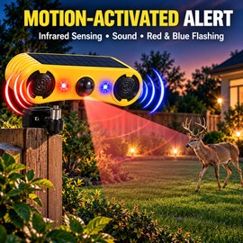 Solar Motion Sensor Alarm for Outdoor Security – Sound & Flash Warning with Remote Control for Home, Farm & Garden