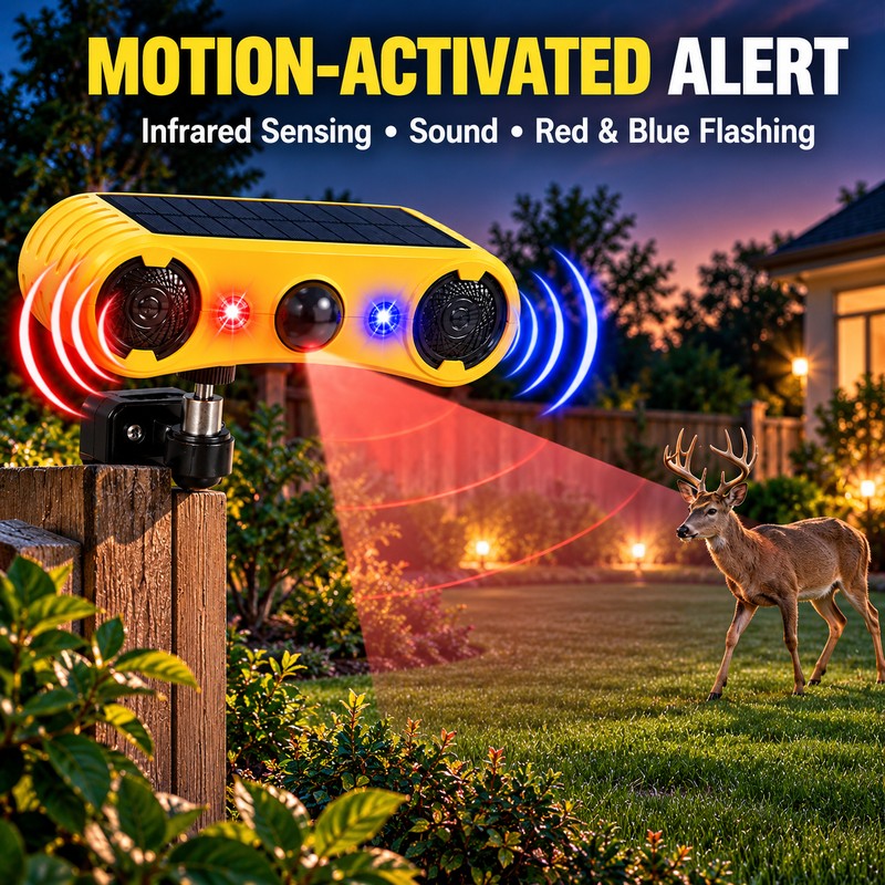 Solar Motion Sensor Alarm for Outdoor Security – Sound &
