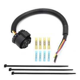 DUZFOREI Connector Wiring Harness, Universal 7-Pin Trailer Plug Truck Side, 16Inches, Spliced Multi-Trailer Factory 7-Way Trailer Hookup Wire