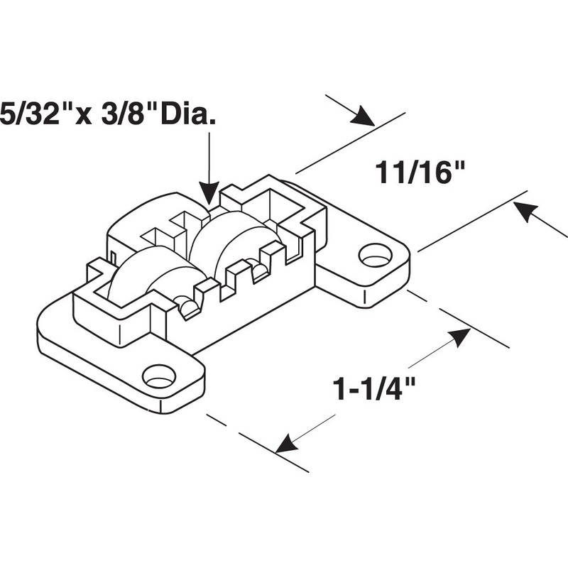 Prime-Line G 3132 Sliding Window Tandem Roller Assembly, 3/8 In.