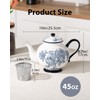 Magclay 45 Ounce Tea Pot with Infuser, Ceramic Blue and