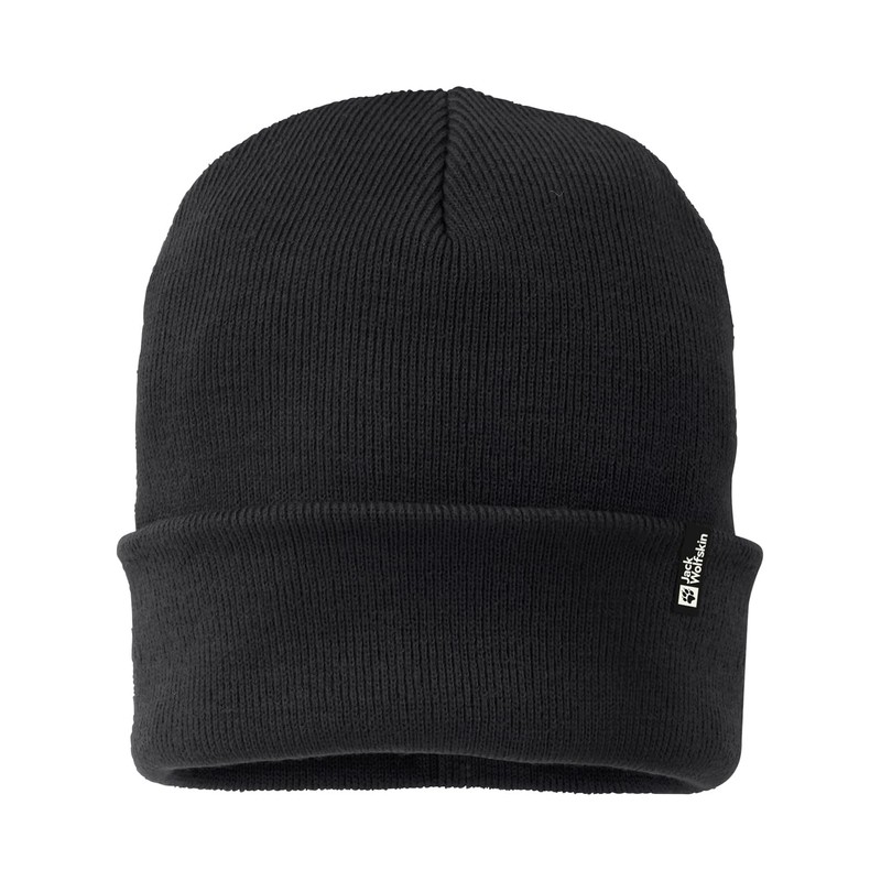 Jack Wolfskin Rib Beanie Hat, Black, Standard Size