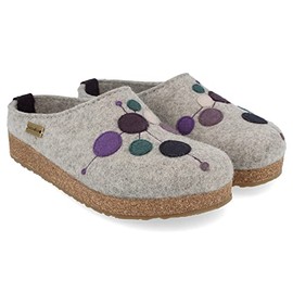 HAFLINGER Grizzly Faible Felt Slippers with Rubber Sole, purple