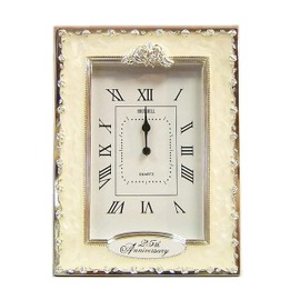 benerini Happy 25th Silver Wedding Anniversary Quartz Table Clock Gift Present