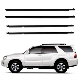 ROADFAR Window Molding Trim 4PCS Compatible with 2010-2021 for Toyota for 4Runner - Outer Replacement for 75712-35011 75711-35011 75721-35011 75722-35011 - Weatherstrip Window Seal